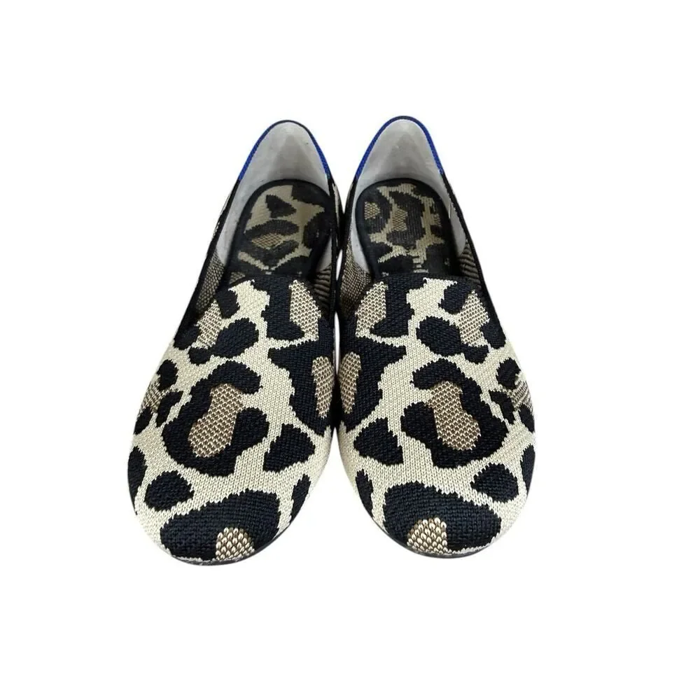 Rothy’s The Almond Loafer Leopard Desert Cat Flats Slip On US 7 runs small